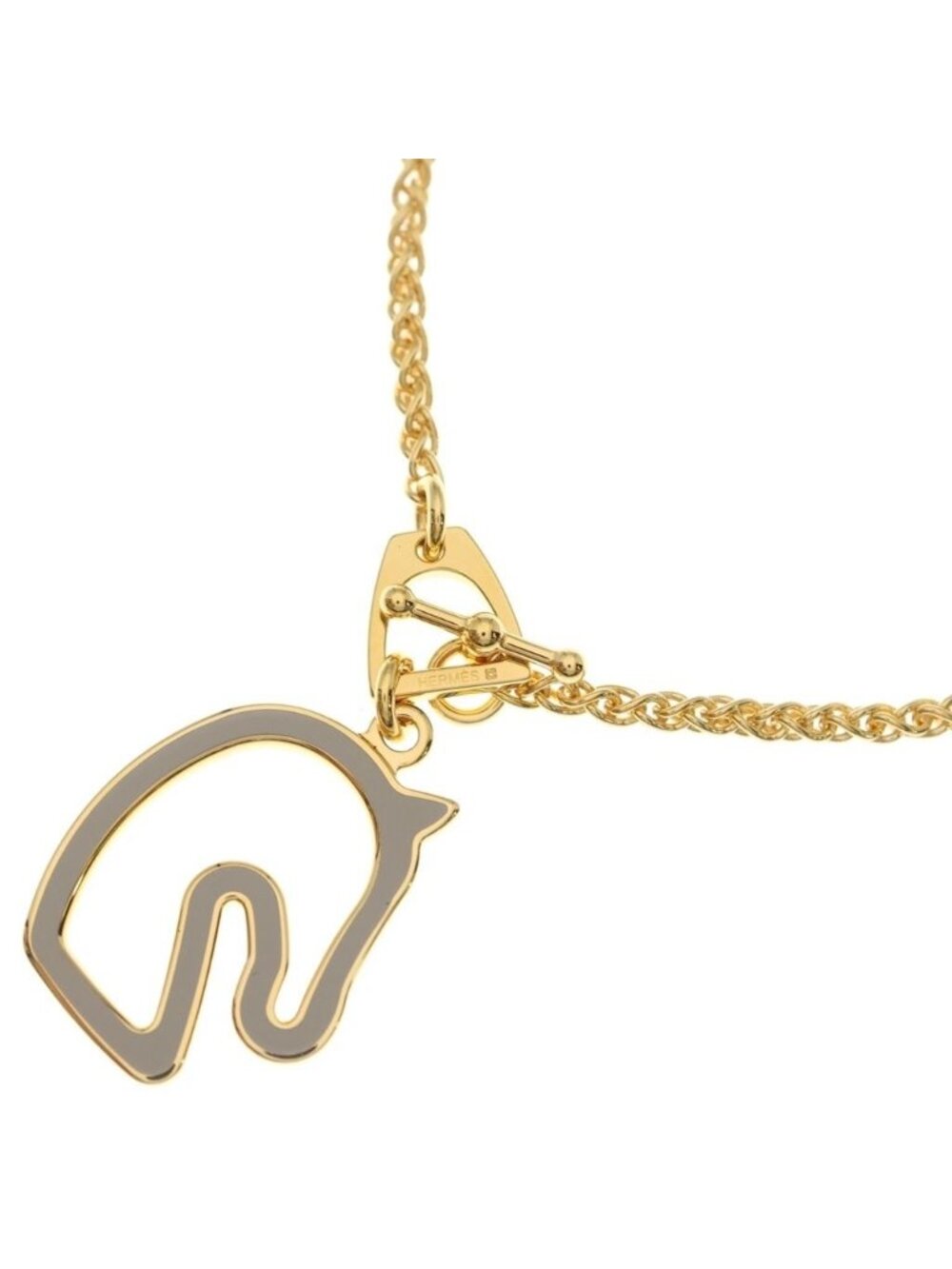 Hermes Tonnerre Pendant Chain Gold